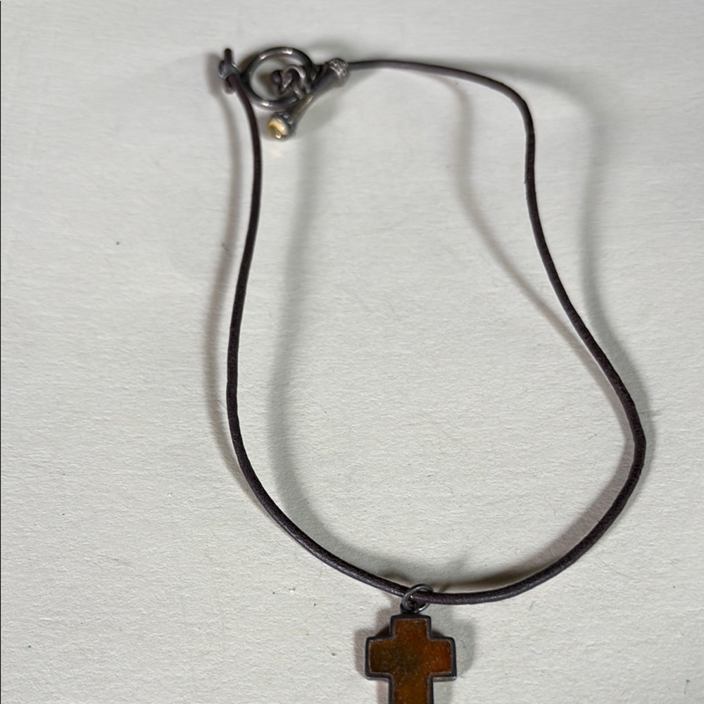 Brown Cross Pendant Necklace